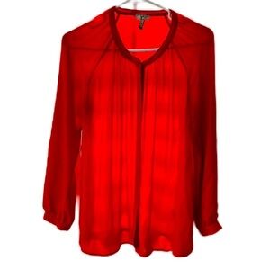 Josie buttons down blouse red silk size s
